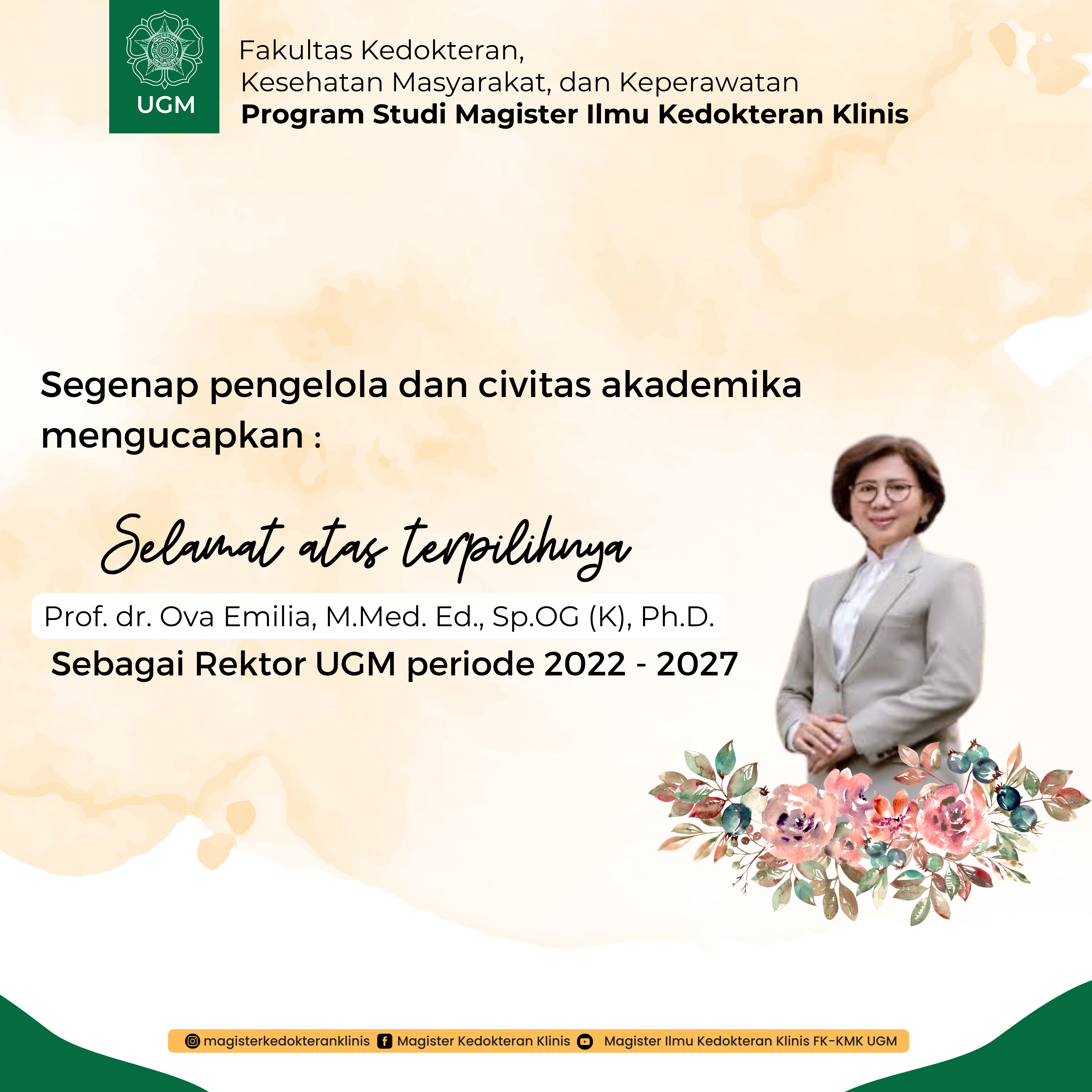 Selamat Atas Terpilihnya Rektor UGM 2022-2027